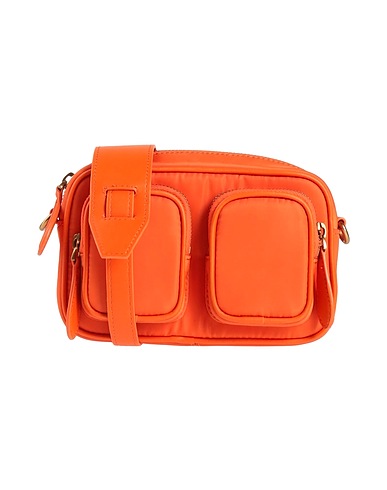 PINKO Across-body bag Orange Textile fibres, Leather