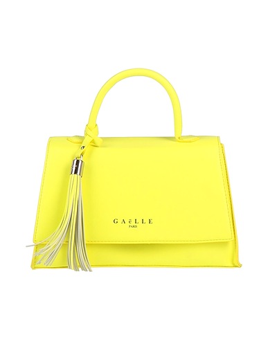 GAëLLE Paris Borsa a mano Giallo 100% Poliuretano