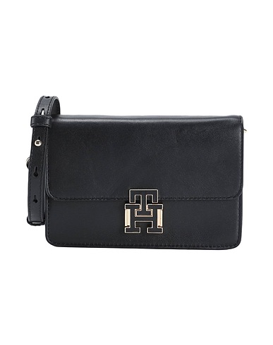 TOMMY HILFIGER Handtasche Schwarz 100% Rindsleder
