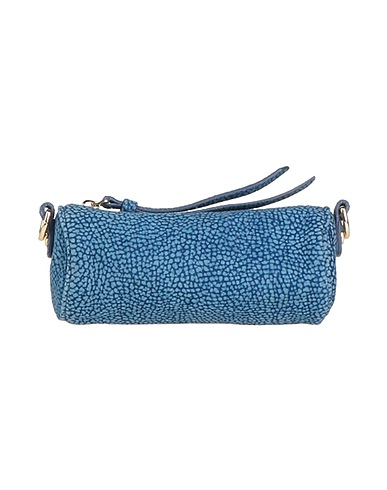 BORBONESE Handbag Pastel blue 100% Leather