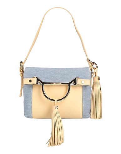BORBONESE Handbag Beige 100% Cotton, Leather