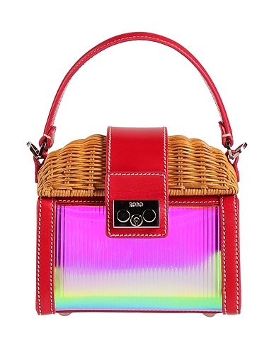 RODO Handbag Red Leather, Wicker, PVC - Polyvinyl chloride