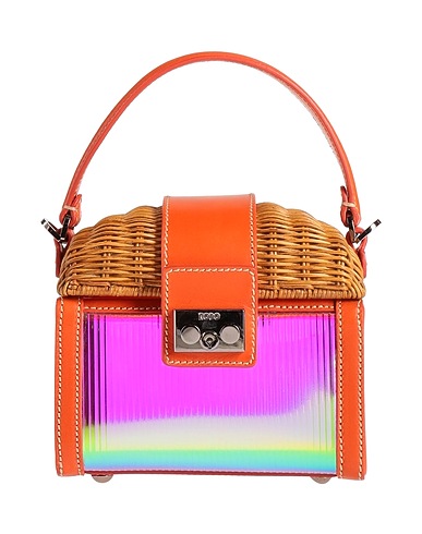 RODO Handbag Orange Leather, Wicker, PVC - Polyvinyl chloride