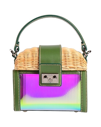 RODO Handbag Green Leather, Wicker, PVC - Polyvinyl chloride