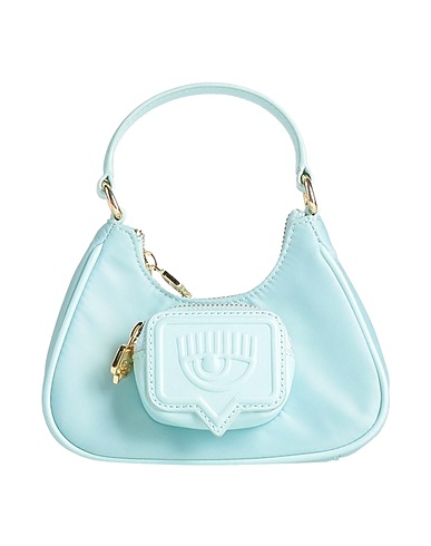 CHIARA FERRAGNI Handbag Sky blue 100% Polyester, Polyurethane resin