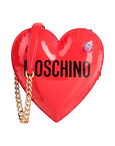 MOSCHINO Across-body bag Red Leather, Textile fibres