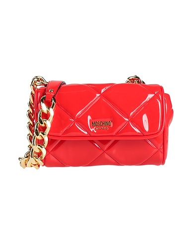 MOSCHINO Cross-body bags COUTURE Red Leather, Textile fibers