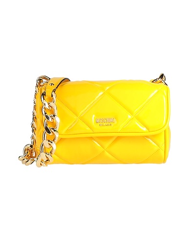 MOSCHINO Cross-body bags COUTURE Yellow Leather, Textile fibers