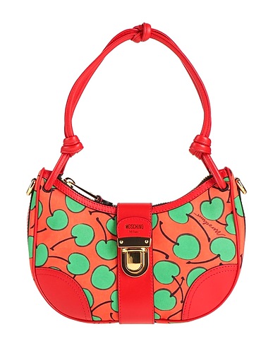MOSCHINO Handbag Tomato red Textile fibers, Leather