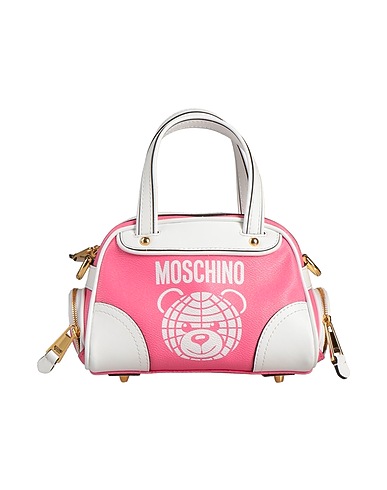 MOSCHINO Handbag Pink Textile fibers, Leather