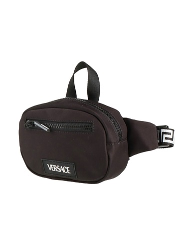 VERSACE Backpack & fanny pack Black 100% Polyamide, Calfskin