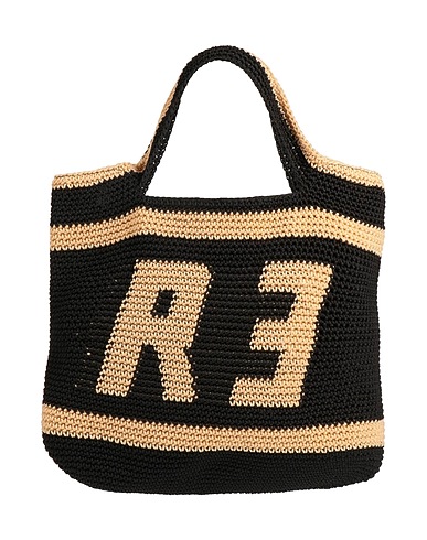 RƎBELLE Borsa a mano Nero 100% Cotone, Poliuretano