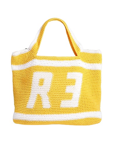 RƎBELLE Handbag Yellow 100% Cotton, Polyurethane