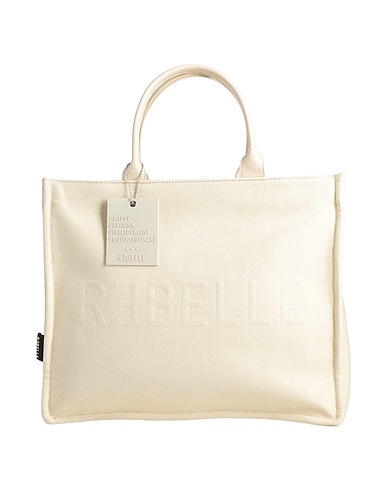 RƎBELLE Handbag Beige 100% Cotton, Polyurethane