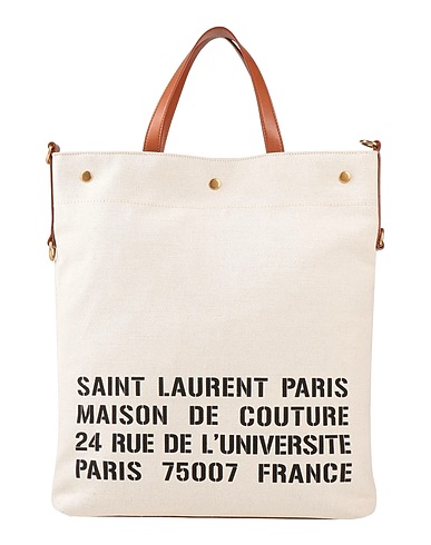 SAINT LAURENT Shoulder bag Beige Textile fibers