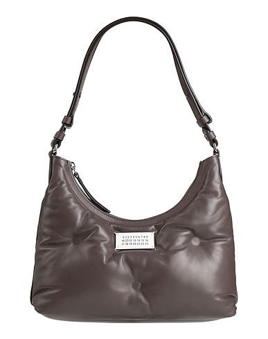 MAISON MARGIELA Borsa a spalla Testa di moro 100% Pelle ovina, Pelle di bovino, Ottone, Zinco