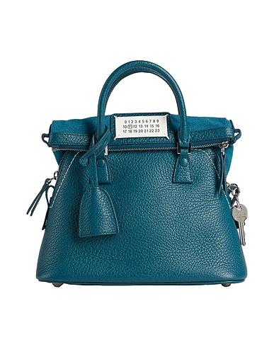 MAISON MARGIELA Handbag Deep teal Leather, Textile fibers