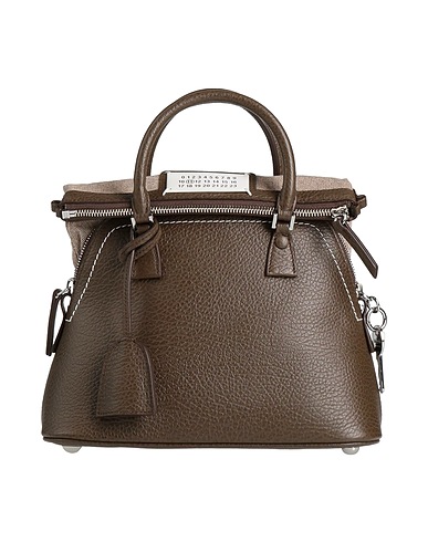 MAISON MARGIELA Handbag Dark brown Leather, Textile fibers