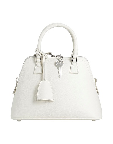 MAISON MARGIELA Handbag White Leather, Textile fibers