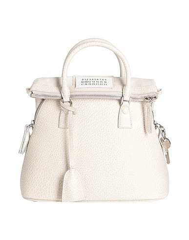 MAISON MARGIELA Borsa a mano Grigio chiaro Pelle, Fibre tessili