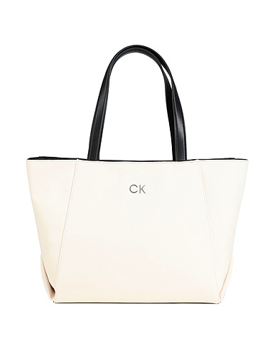 CALVIN KLEIN Handtasche Elfenbein 69% Baumwolle, 16% Recyceltes Polyester, 15% Polyurethan
