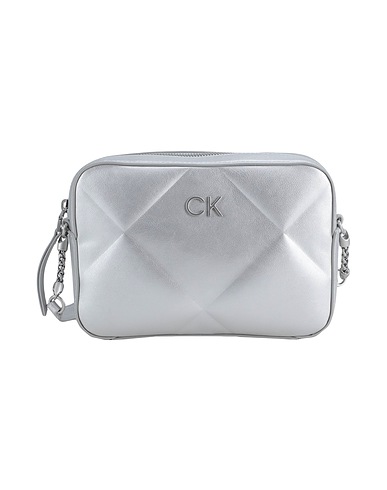 CALVIN KLEIN Across-body bag Silver 51% PES - Polyethersulfone, 49% Polyurethane
