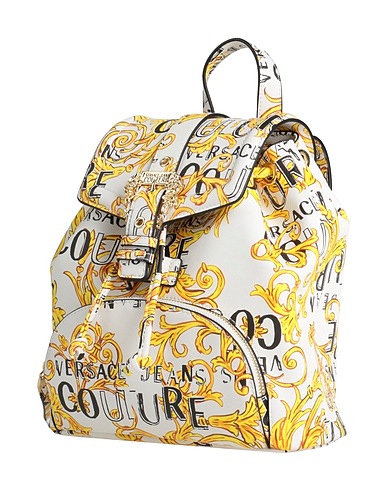VERSACE JEANS COUTURE Backpacks White 100% Polyester, Polyurethane resin