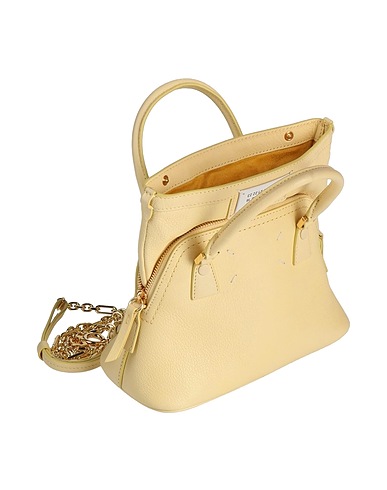 MAISON MARGIELA Handbag Pastel yellow 100% Goat skin, Cow leather, Brass, Zinc, Aluminum