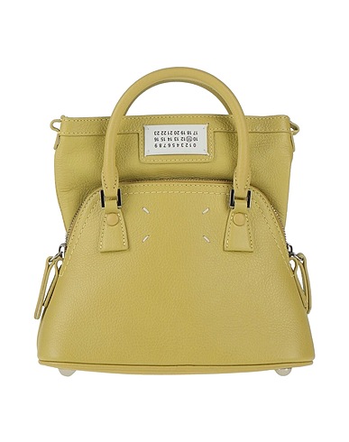 MAISON MARGIELA Sac à main Vert lime 100% Peau de chèvre, Cuir de bovin, Laiton, Zinc, Aluminium