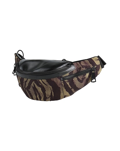ROBERTO CAVALLI Belt Bags Military green 100% Polyamide, Ovine leather