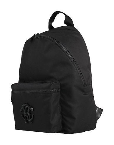 ROBERTO CAVALLI Backpacks Black 90% Polyamide, 10% Acrylic, Cow leather