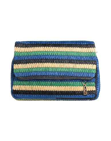 LA MILANESA Handbag Blue 100% Natural raffia