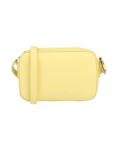 TRUSSARDI Borsa a tracolla Giallo pastello 100% Poliestere riciclato, Poliestere, Resina poliuretanica
