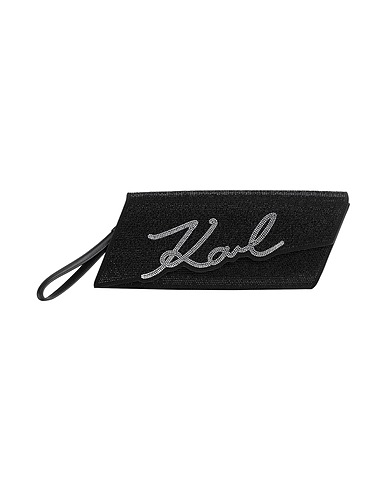 KARL LAGERFELD Handbag Black 50% Polyurethane, 50% Glass