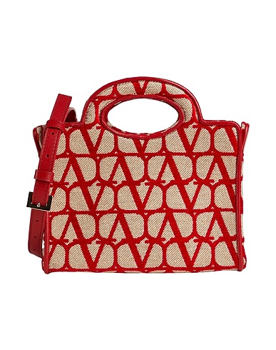 VALENTINO GARAVANI Handbag Red Leather, Textile fibers