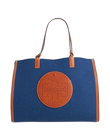 TORY BURCH Handbag Blue Textile fibres, Leather