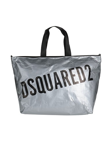 DSQUARED2 Handbag Silver 95% Polypropylene, 5% Cow leather