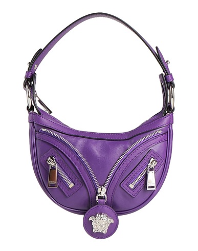 VERSACE Handbag Purple 100% Calfskin