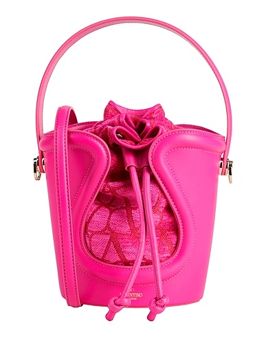 VALENTINO GARAVANI Handtasche Fuchsia Leder, Gewebefasern