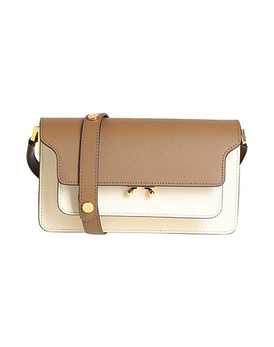 MARNI Across-body bag Khaki 100% Calfskin, Brass, Steel