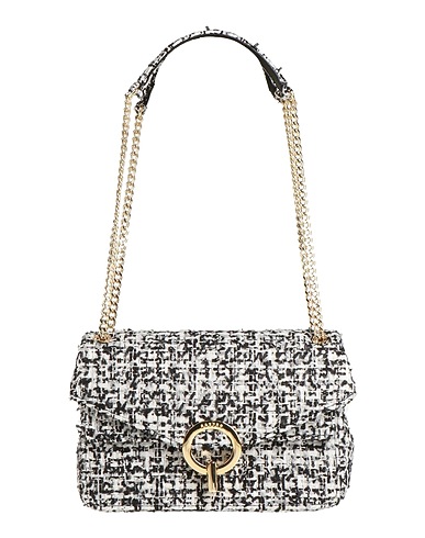 SANDRO Shoulder bag Black 95% Polyester, 3% Cotton, 1% Metallic fiber, 1% Viscose, Cowhide