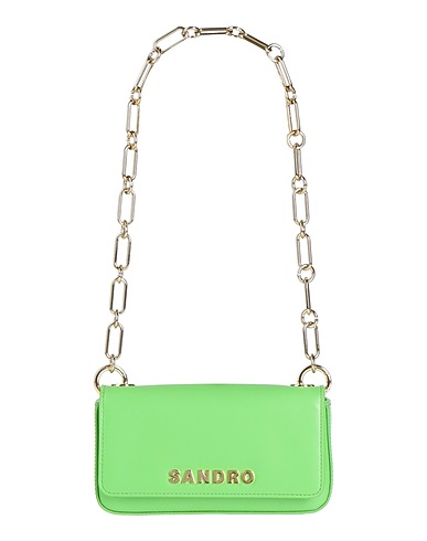 SANDRO Handbag Light green Cowhide