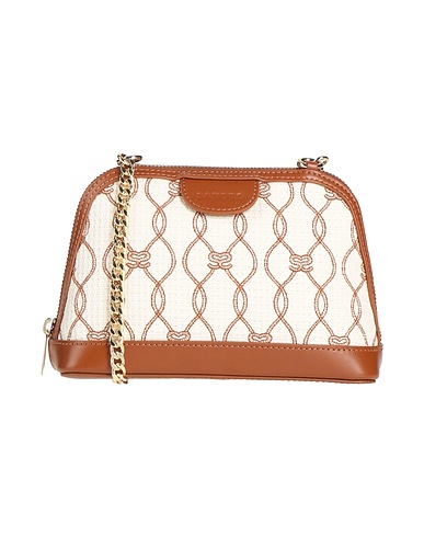 SANDRO Across-body bag Brown 100% Cotton, Cowhide