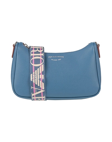 EMPORIO ARMANI Cross-body bags Slate blue 100% Polyurethane, Polyester, Polyurethane resin