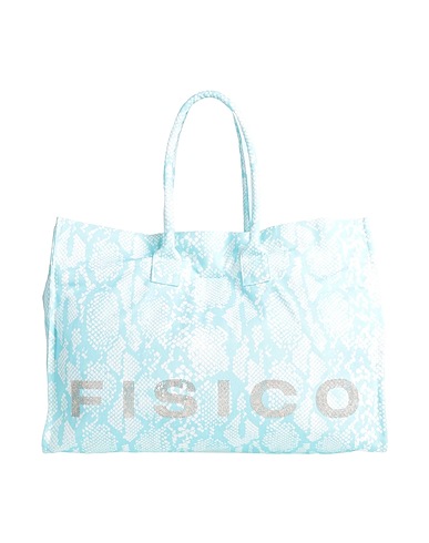 FISICO Borsa a mano Celeste 100% Cotone