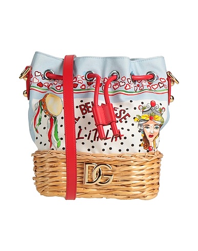 DOLCE&GABBANA Across-body bag Sky blue Textile fibres, Calfskin