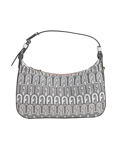 FURLA Borsa a mano FURLA FLOW S SHOULDER BAG 25 Grigio chiaro 38% Poliestere, 34% Cotone, 13% Viscosa, 10% Pelle, 5% Altre Fibre
