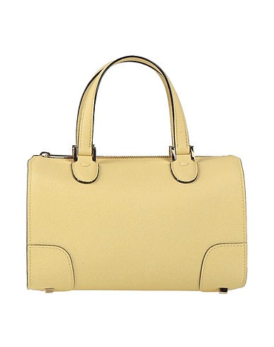 VALEXTRA Handbag Pastel yellow 100% Calfskin
