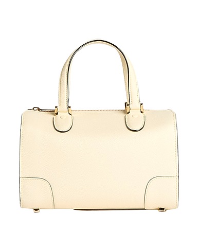 VALEXTRA Borsa a mano Off white 100% Pelle di vitello