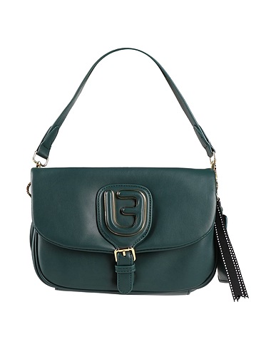 LA FILLE des FLEURS Handbag Dark green 100% Polyurethane